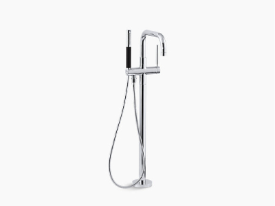 Floor mounted bath faucets